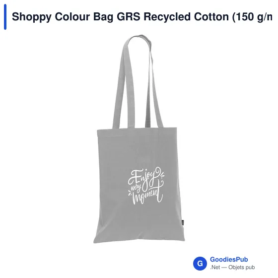 Sac cabas personnalisable en coton recyclé avec logo - Shoppy Colour Bag - Image 6