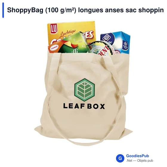 Sac shopping personnalisable ShoppyBag avec logo - 100 g/m² - Image 2
