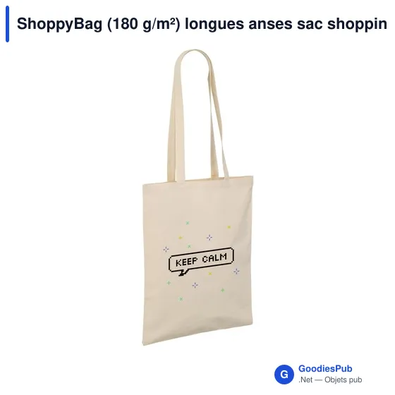 Sac shopping personnalisable ShoppyBag avec logo - 100% coton - Image 2