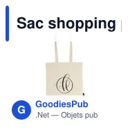 Sac shopping personnalisable ShoppyBag GRS en coton recycléavec logo - Miniature 2