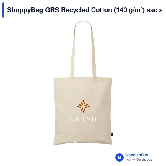 Sac shopping personnalisable ShoppyBag GRS en coton recycléavec logo - Image 4