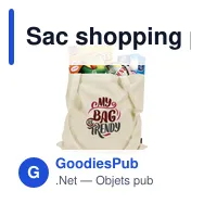 Sac shopping personnalisable ShoppyBag GRS en coton recycléavec logo - Miniature 5
