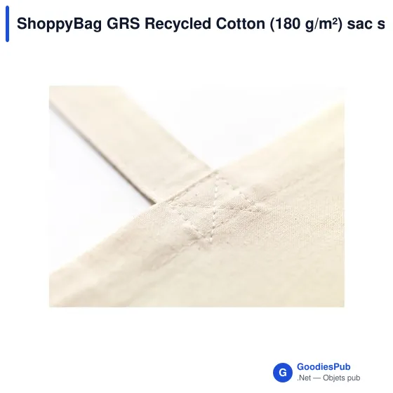 Sac shopping personnalisable en coton recyclé avec logo - ShoppyBag GRS - Image 1