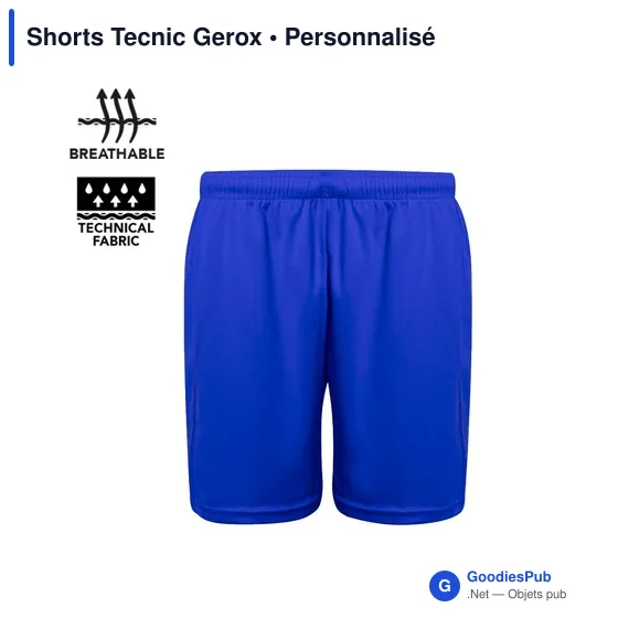 Short de sport personnalisable Tecnic Gerox avec logo - Image 2