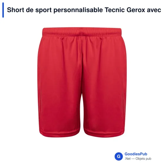 Short de sport personnalisable Tecnic Gerox avec logo - Image 3
