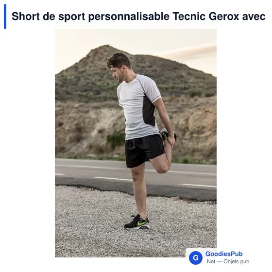 Short de sport personnalisable Tecnic Gerox avec logo - Image 7