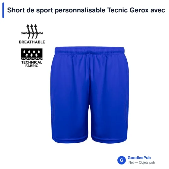 Short de sport personnalisable Tecnic Gerox avec logo - Image 9