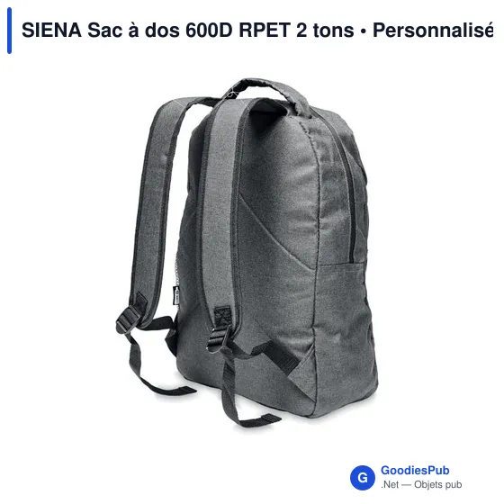 SIENA Sac à dos 600D RPET 2 tons - Image 2