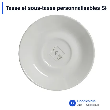 Tasse et sous-tasse personnalisables Sienna 210 ml avec logo