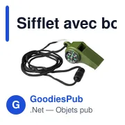 Sifflet personnalisable avec boussole et thermomètre - Damonavec logo - Miniature 3