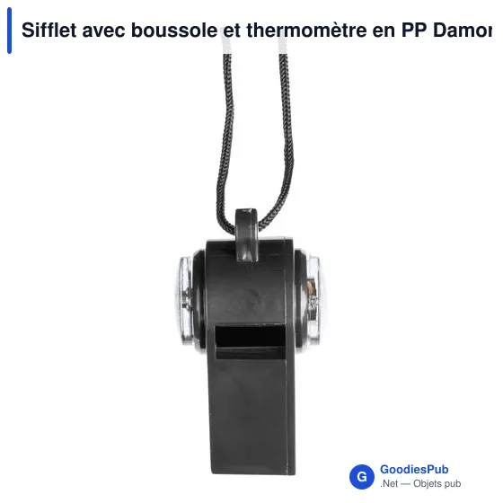 Sifflet personnalisable avec boussole et thermomètre - Damonavec logo - Image 6