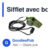 Sifflet personnalisable avec boussole et thermomètre - Damonavec logo - Miniature 8