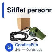 Sifflet personnalisable avec boussole et thermomètre - Damonavec logo - Miniature 9