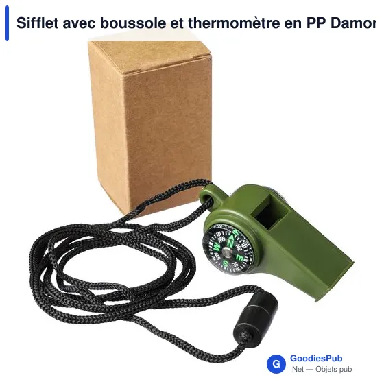 Sifflet personnalisable avec boussole et thermomètre - Damonavec logo - Image 9