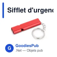 Sifflet d'urgence personnalisable en aluminium avec logo - 4 couleurs - Miniature 3