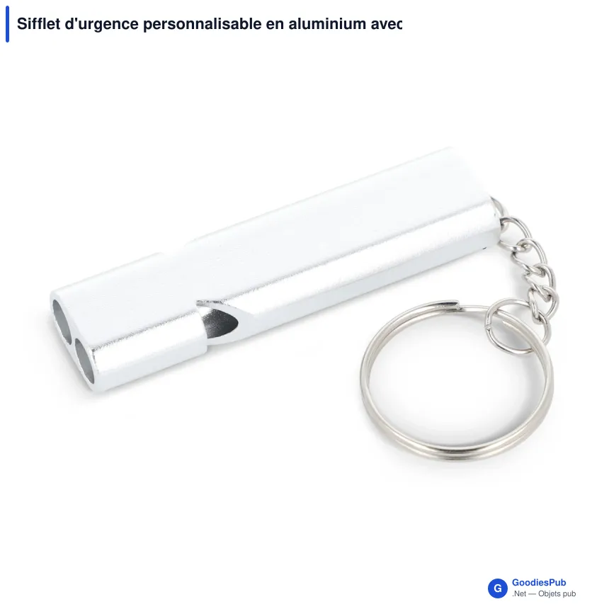 Sifflet d'urgence personnalisable en aluminium avec logo - 4 couleurs - Image 5