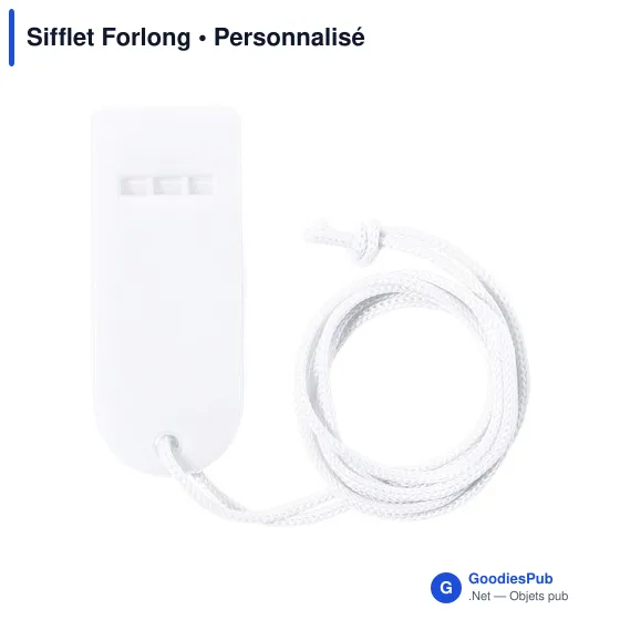 Sifflet Forlong personnalisable avec logo pour objets publicitaires - Image 1