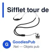 Sifflet tour de cou en métal Rebecca - Miniature 1