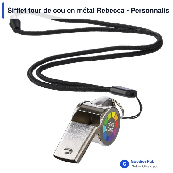 Sifflet tour de cou en métal Rebecca - Image 4