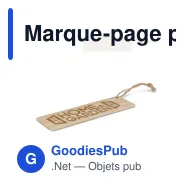 Marque-page personnalisable en bambou naturel avec logo - Signet bambou - Miniature 1