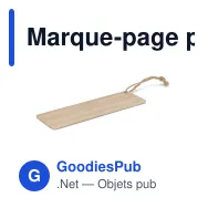 Marque-page personnalisable en bambou naturel avec logo - Signet bambou - Miniature 2
