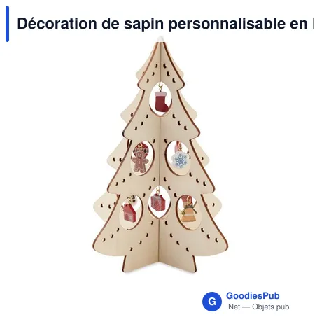Décoration de sapin personnalisable en bois avec logo - SILUETA