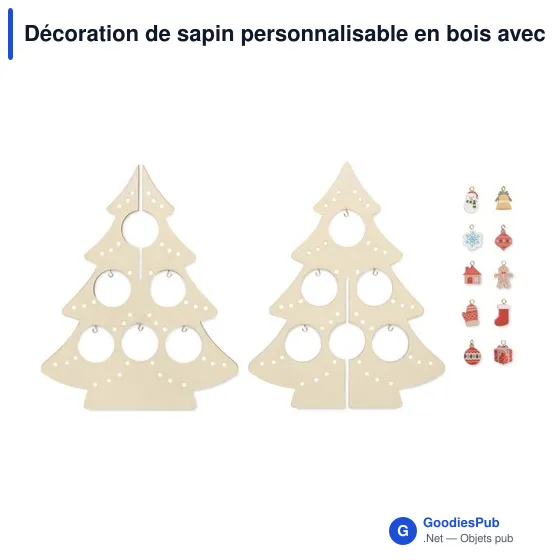 Décoration de sapin personnalisable en bois avec logo - SILUETA - Image 2