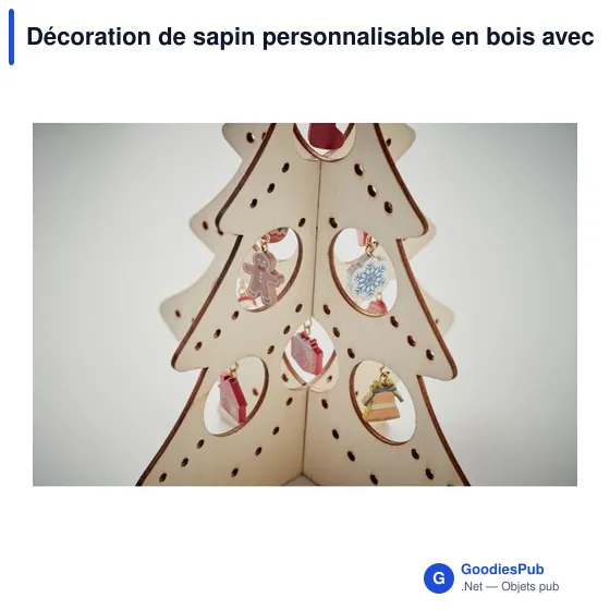 Décoration de sapin personnalisable en bois avec logo - SILUETA - Image 4