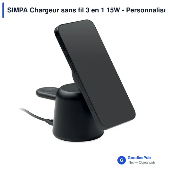 Chargeur sans fil 3 en 1 personnalisable avec logo - SIMPA - Image 11