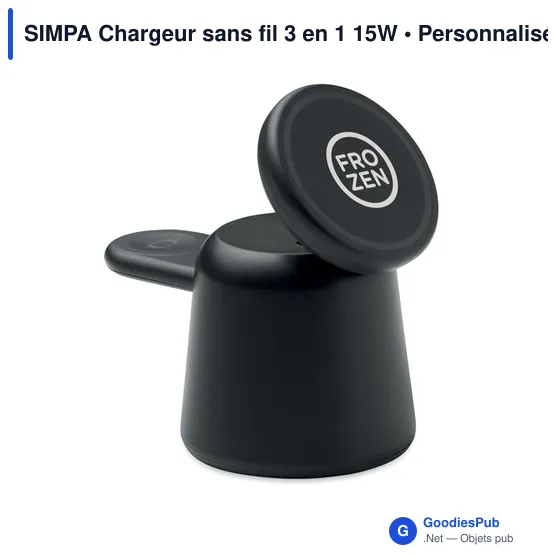 Chargeur sans fil 3 en 1 personnalisable avec logo - SIMPA - Image 4