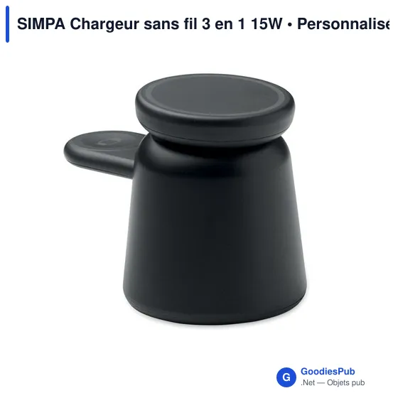 Chargeur sans fil 3 en 1 personnalisable avec logo - SIMPA - Image 7