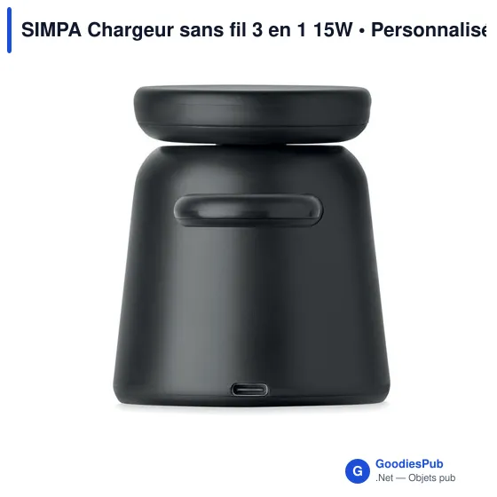 Chargeur sans fil 3 en 1 personnalisable avec logo - SIMPA - Image 8