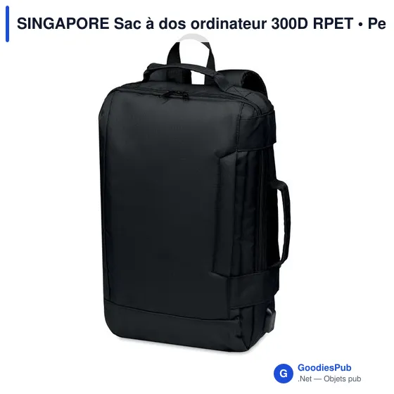 SINGAPORE Sac à dos ordinateur 300D RPET - Image 3
