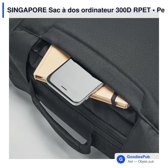 SINGAPORE Sac à dos ordinateur 300D RPET - Image 4
