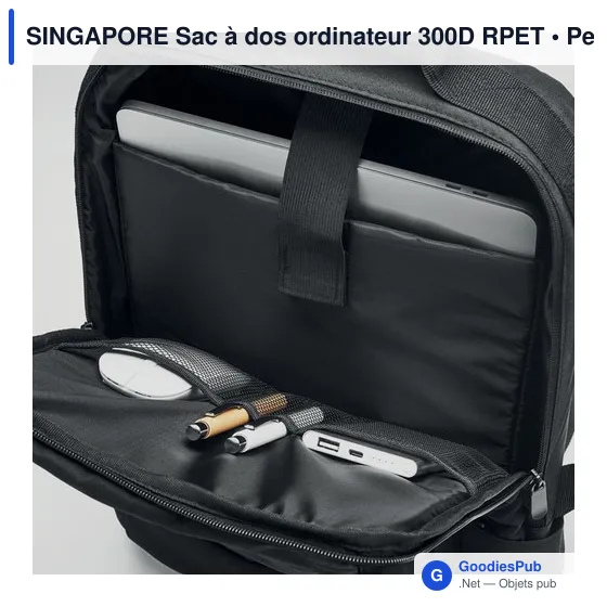 SINGAPORE Sac à dos ordinateur 300D RPET - Image 5