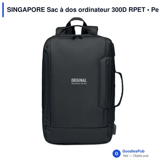 SINGAPORE Sac à dos ordinateur 300D RPET - Image 6