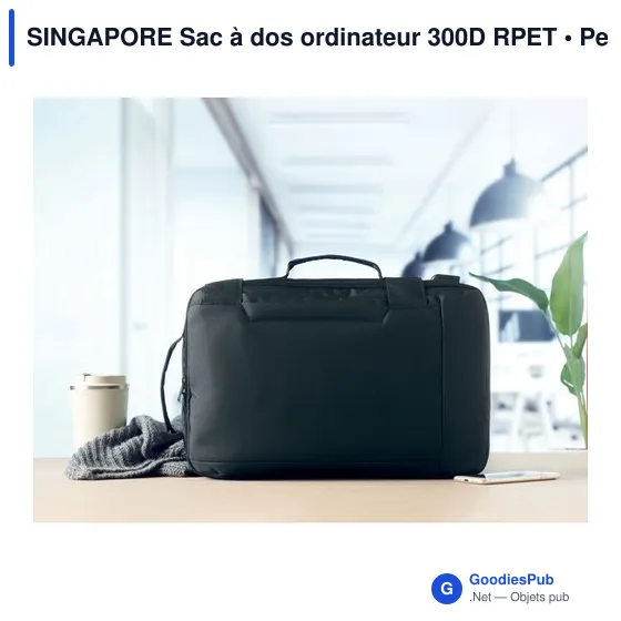 SINGAPORE Sac à dos ordinateur 300D RPET - Image 7