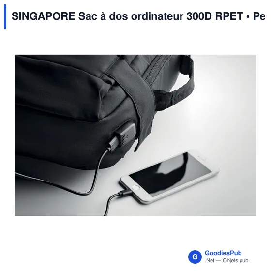 SINGAPORE Sac à dos ordinateur 300D RPET - Image 8