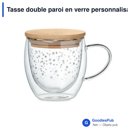 Tasse double paroi en verre personnalisable avec logo - SION