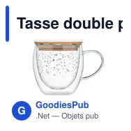 Tasse double paroi en verre personnalisable avec logo - SION - Miniature 2
