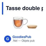 Tasse double paroi en verre personnalisable avec logo - SION - Miniature 3
