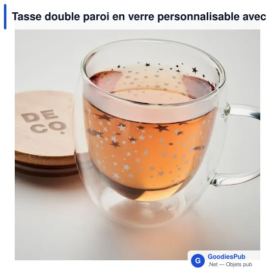 Tasse double paroi en verre personnalisable avec logo - SION - Image 5