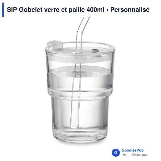SIP Gobelet verre et paille 400ml - Image 3