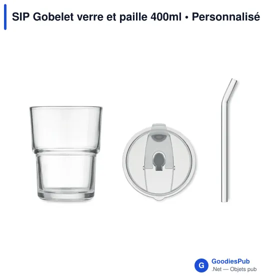 SIP Gobelet verre et paille 400ml - Image 4