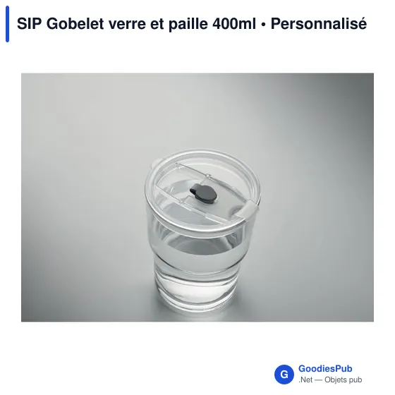 SIP Gobelet verre et paille 400ml - Image 7