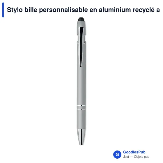 Stylo bille personnalisable en aluminium recyclé avec logo - SIPARO - Image 2