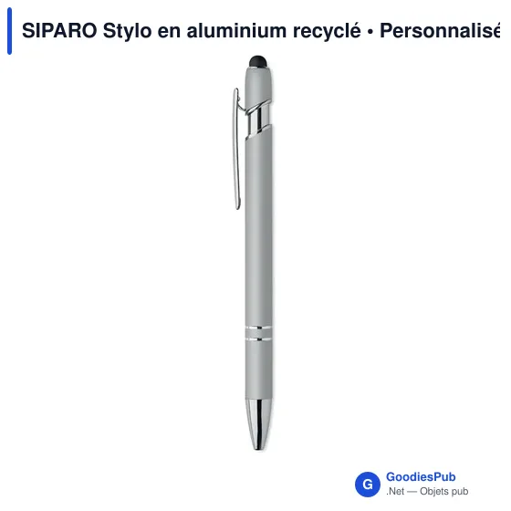 Stylo bille personnalisable en aluminium recyclé avec logo - SIPARO - Image 3