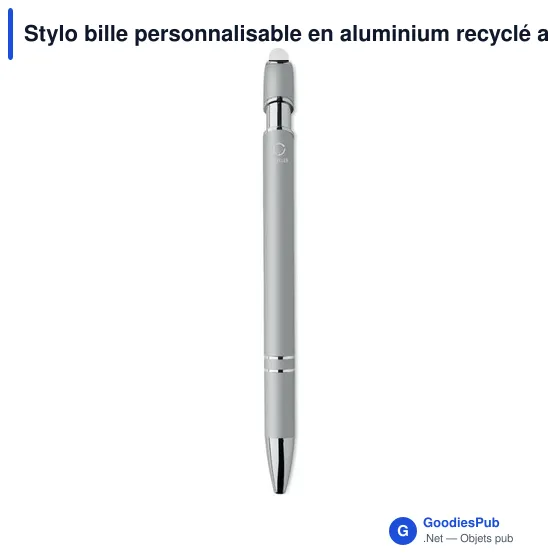 Stylo bille personnalisable en aluminium recyclé avec logo - SIPARO - Image 4