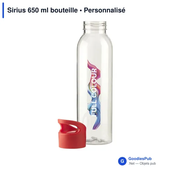 Bouteille d'eau personnalisable Sirius 650 ml avec logo - Image 1