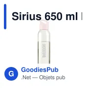 Bouteille d'eau personnalisable Sirius 650 ml avec logo - Miniature 3